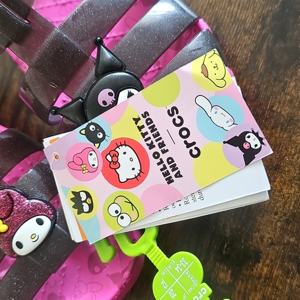 Hello Kitty Kuromi & My Melody Pink Juniors Sz j2 Sandals NWT - Picture 8 of 9